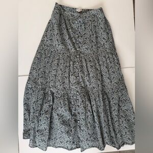 Madewell Button Front Tiered Maxi Skirt